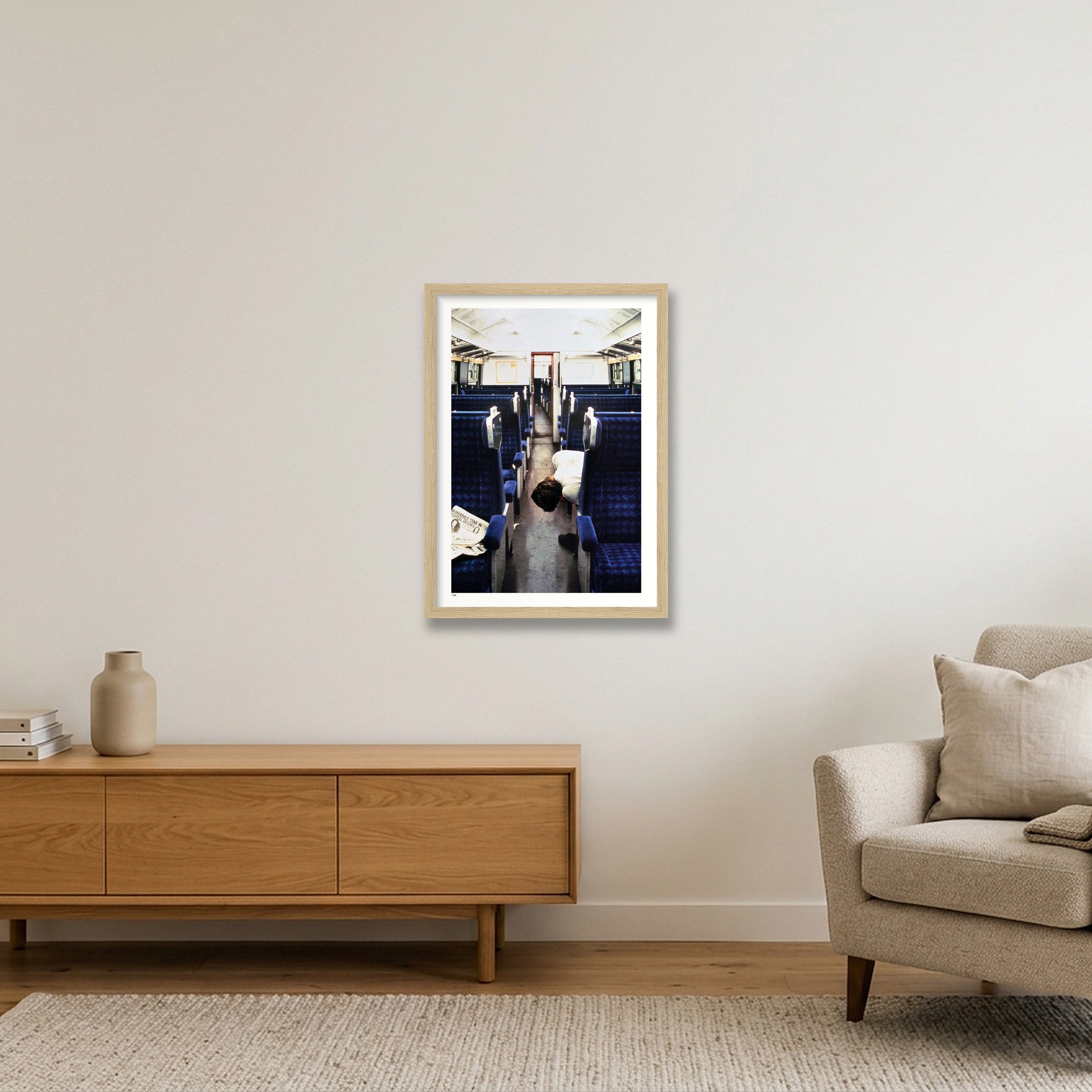 Brighton to London 7.30AM — A3 (30×42cm, 12×17") Oak Frame