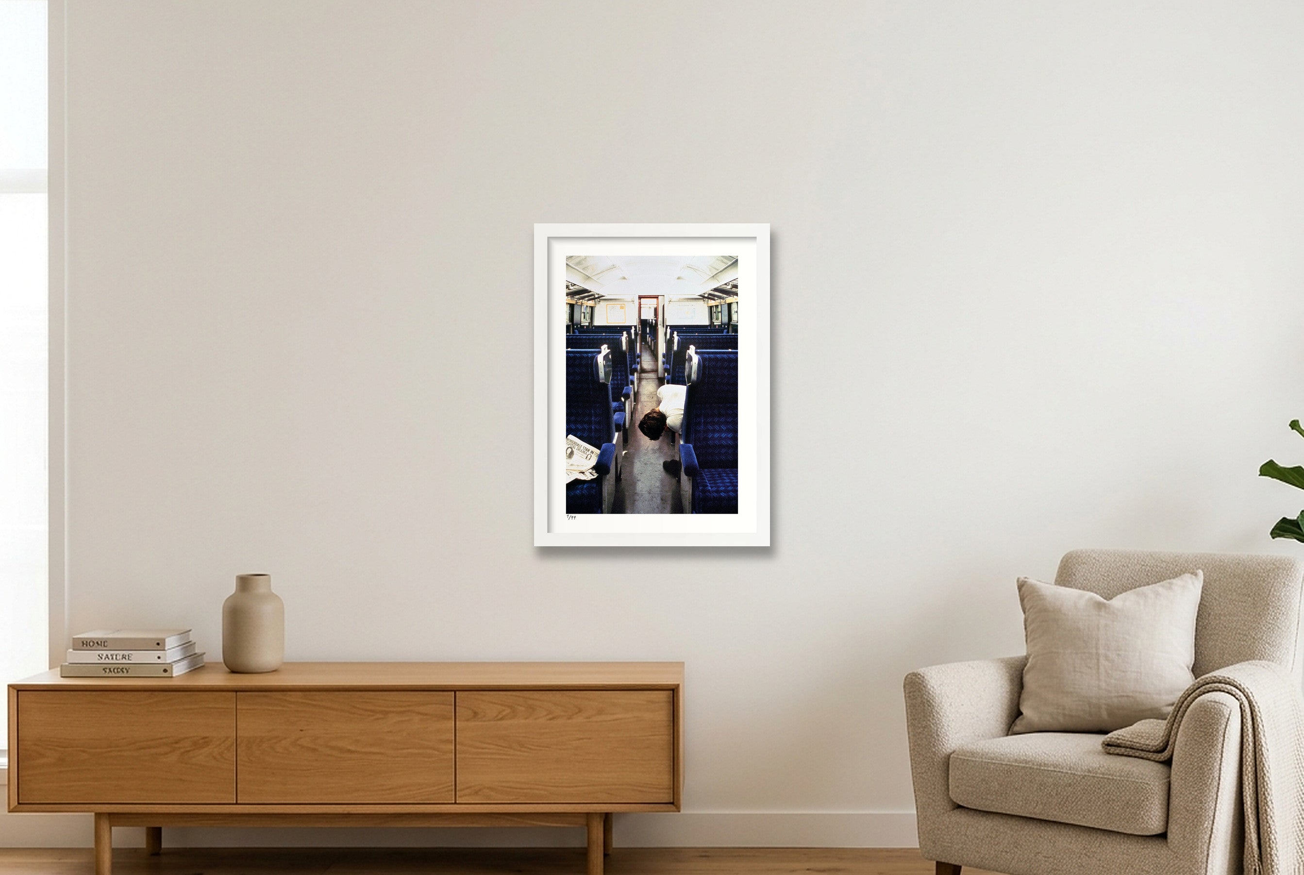 Brighton to London 7.30AM — A3 (30×42cm, 12×17") White Frame