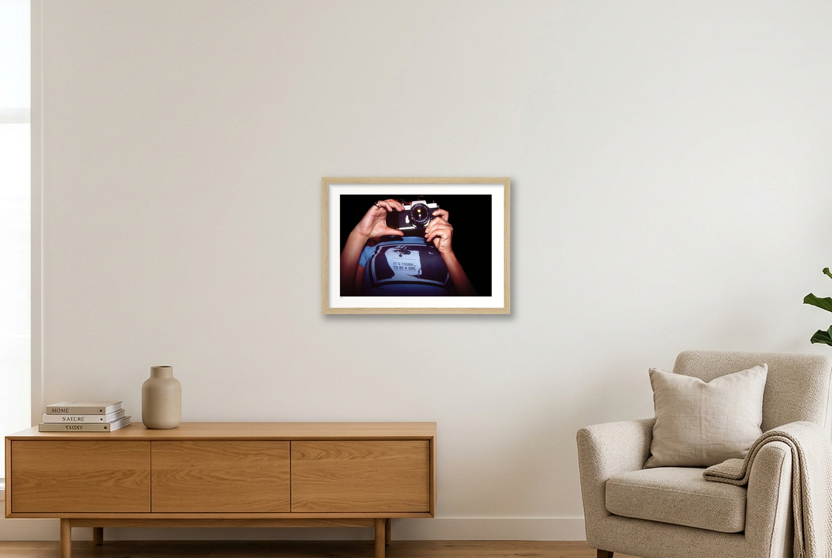 It's tough to be a girl — A3 (42×30cm, 17×12") Oak Frame
