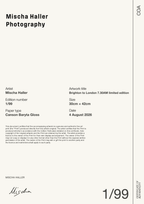 Brighton to London 7.30AM limited edition — Certificate of Authenticity
