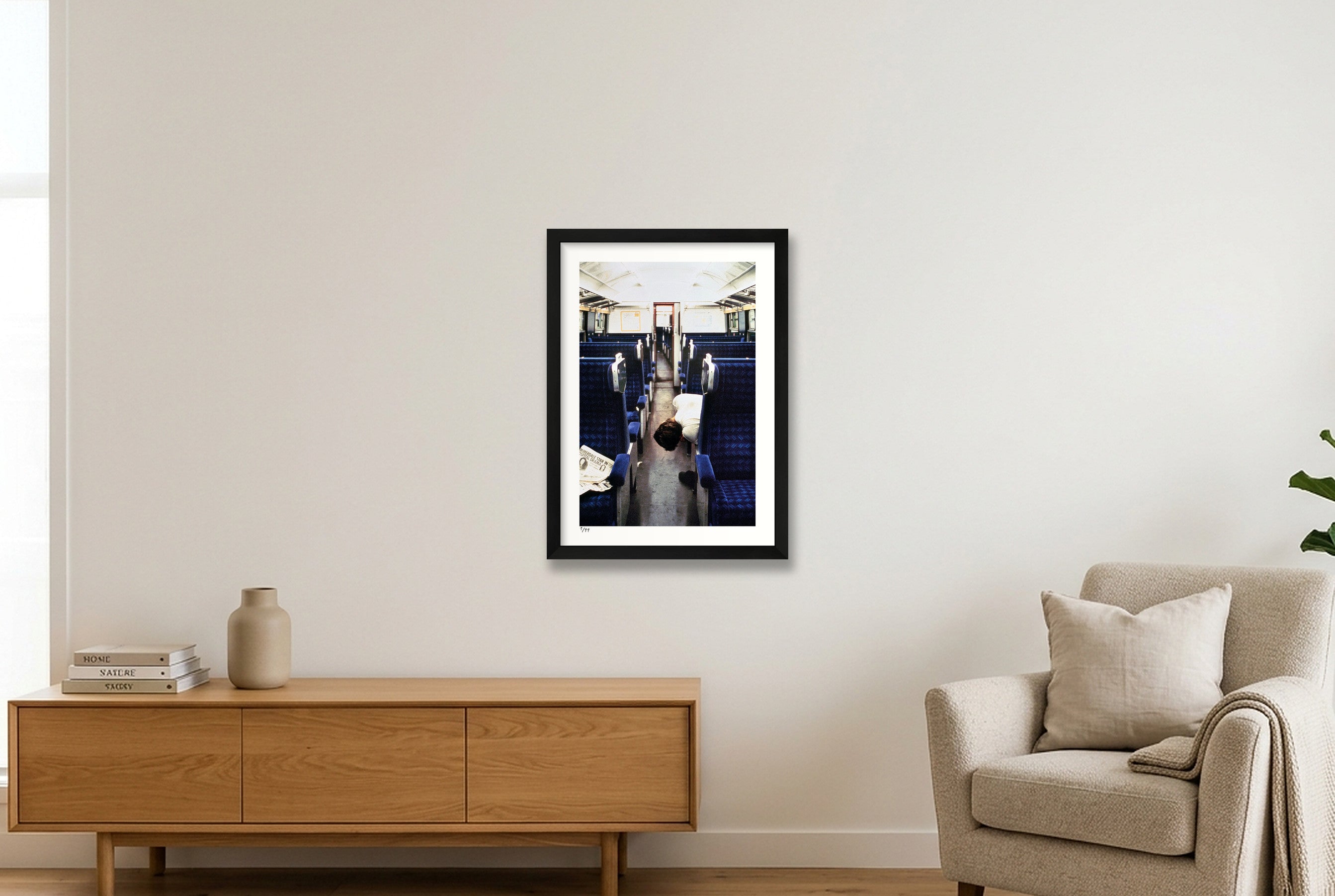 Brighton to London 7.30AM — A3 (30×42cm, 12×17") Black Frame