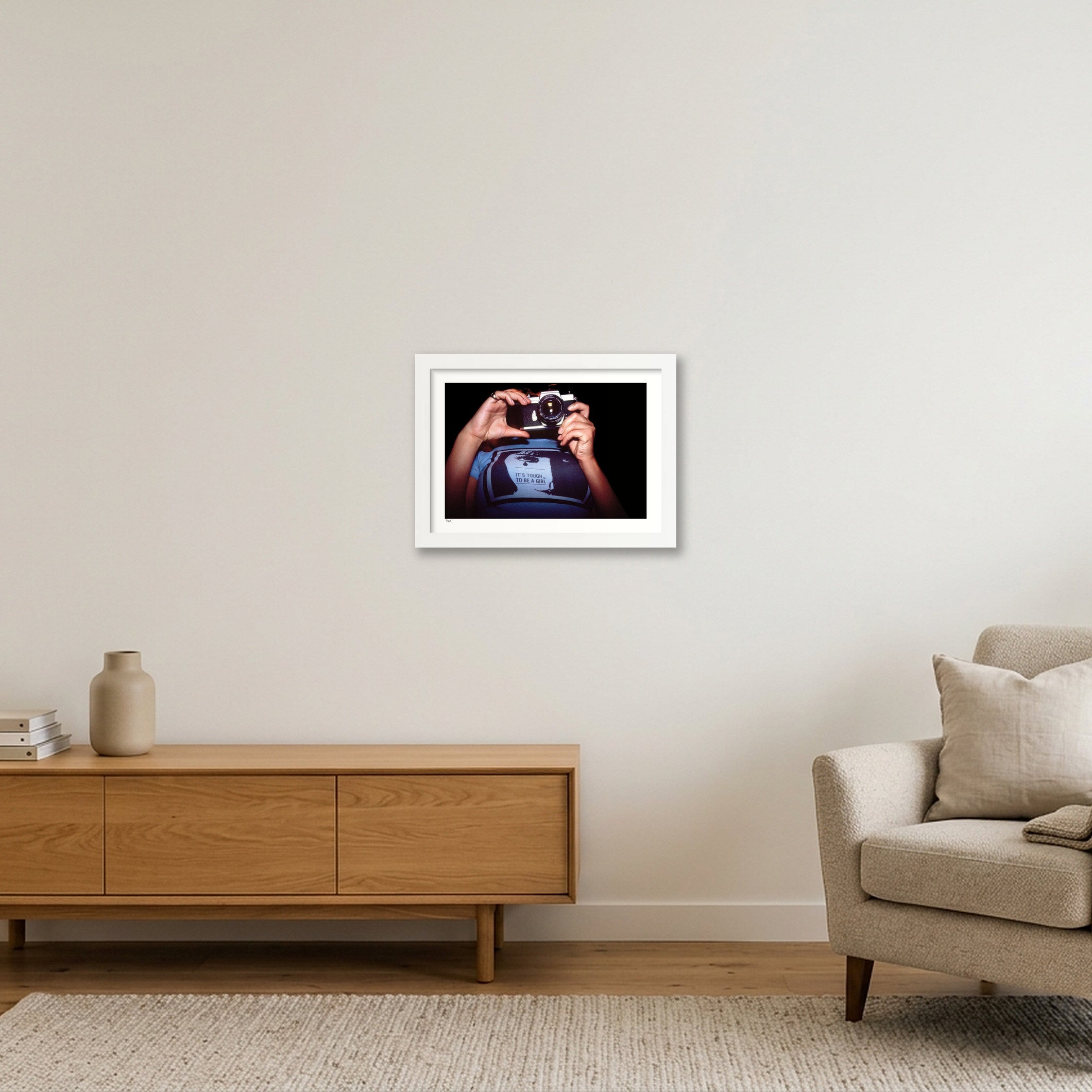 It's tough to be a girl — A4 (30×21cm, 12×8") White Frame