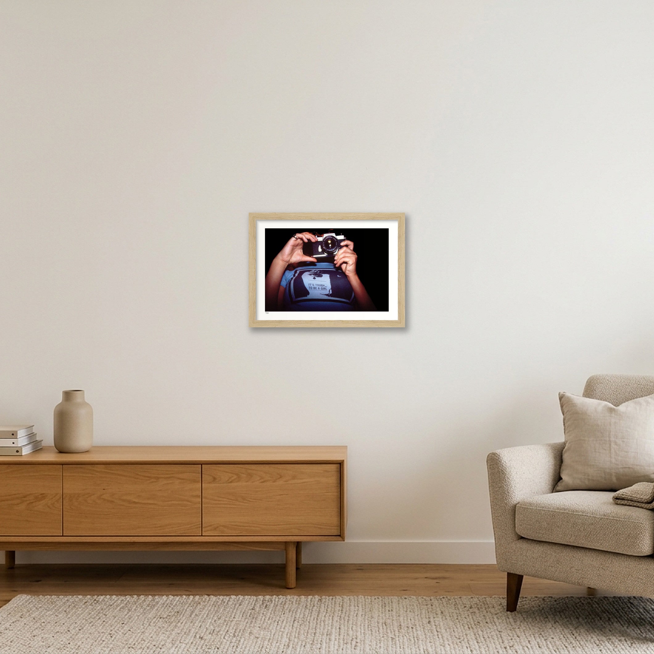 It's tough to be a girl — A4 (30×21cm, 12×8") Oak Frame