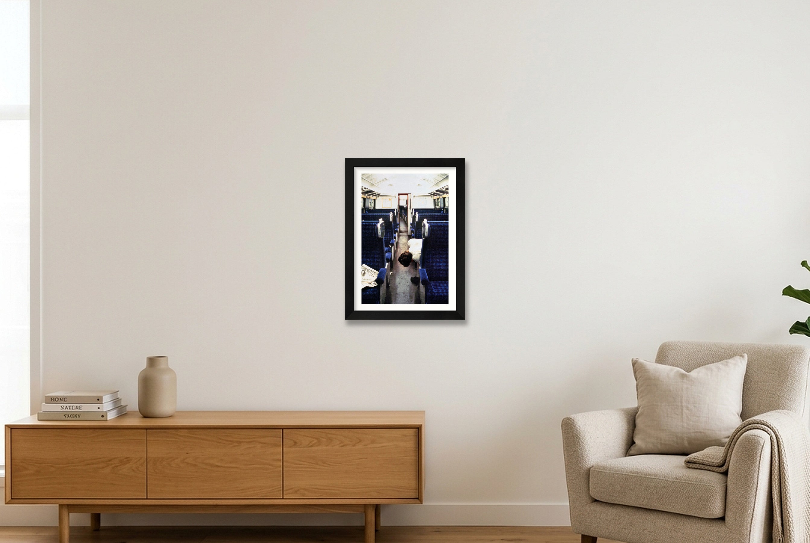Brighton to London 7.30AM — A4 (21×30cm, 8×12") Black Frame