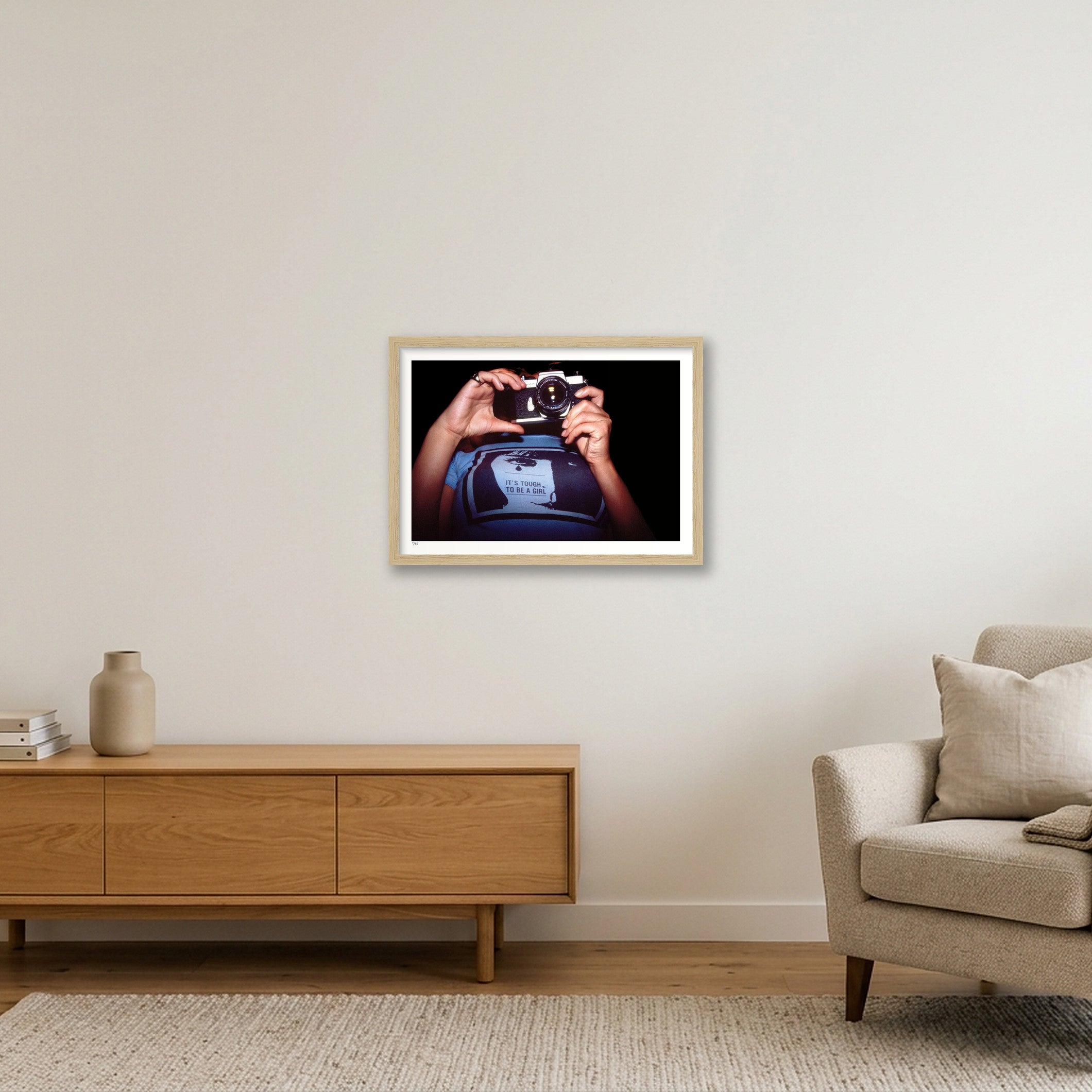 It's tough to be a girl — A3 (42×30cm, 17×12") Oak Frame