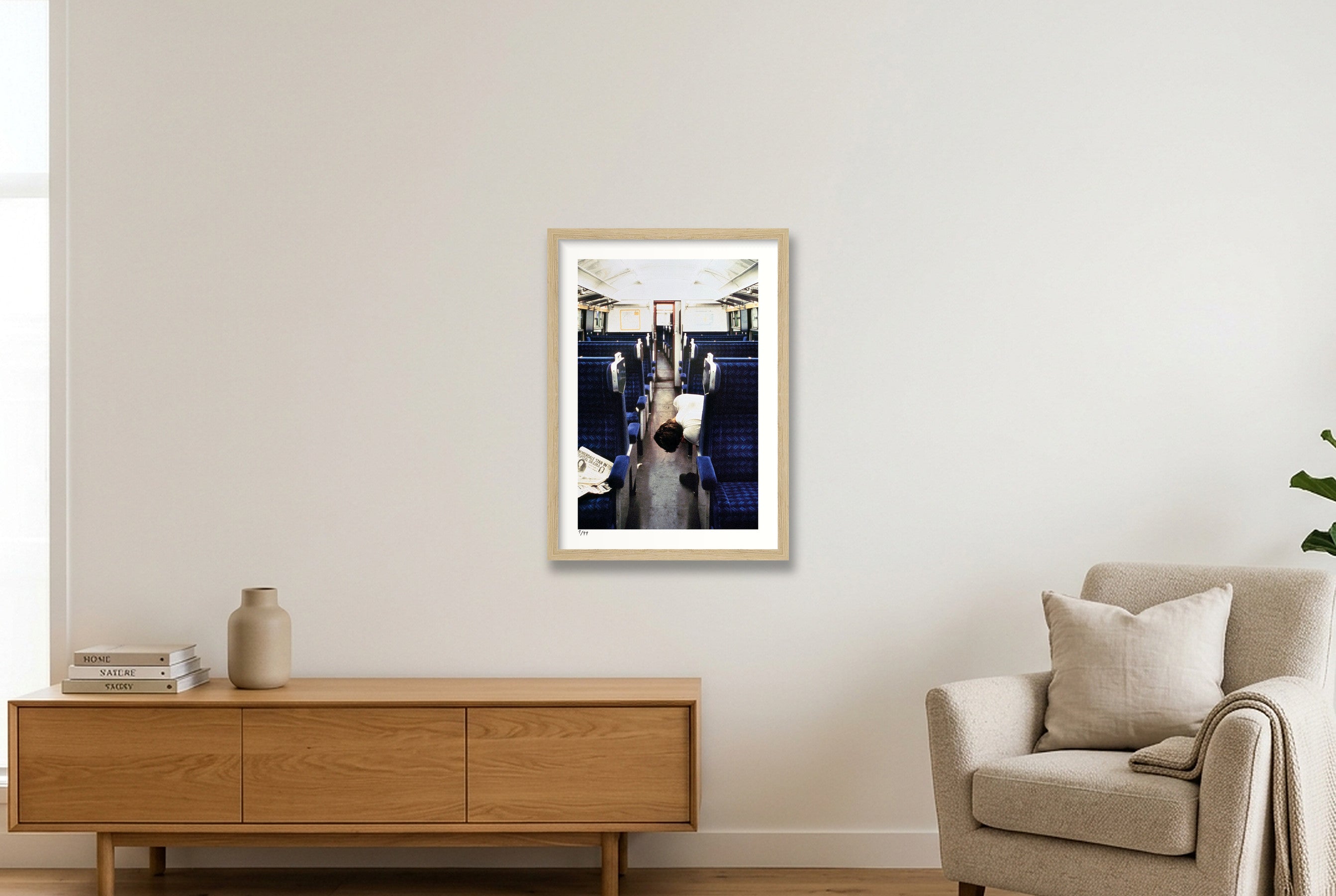 Brighton to London 7.30AM — A3 (30×42cm, 12×17") Oak Frame